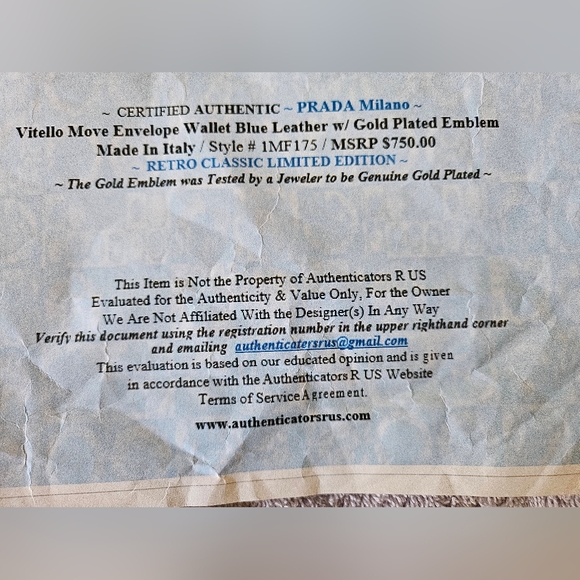 PRADA Gold Plated Limited Edition Wallet - Picture 4 of 9